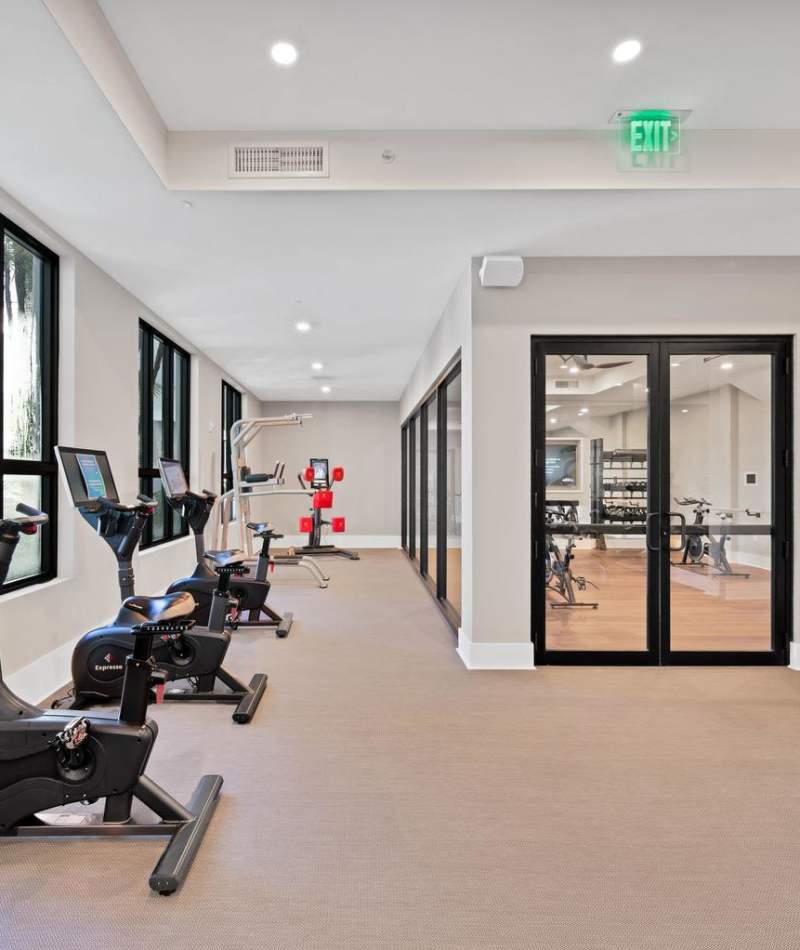 Fitness center at Palmera in Doral, Florida