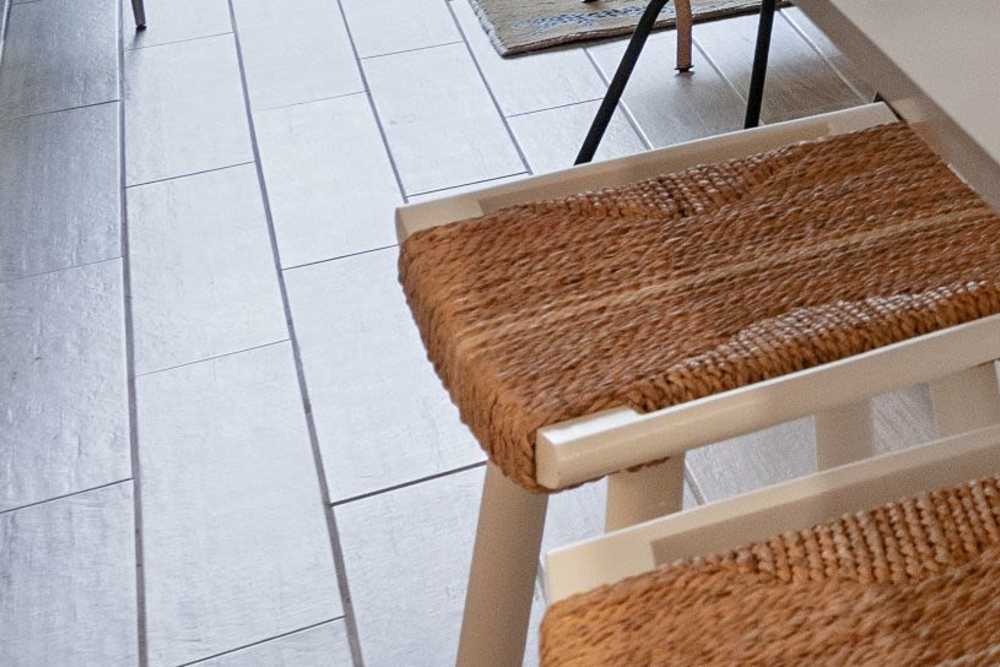 Pocono Oak Glazed Porcelain Flooring Throughout Living Areas at Palmera in Doral, Florida